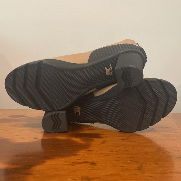 Sorel Dacie waterproof leather zip up tan black size 9.5 heeled NWT NIB - Picture 9 of 16